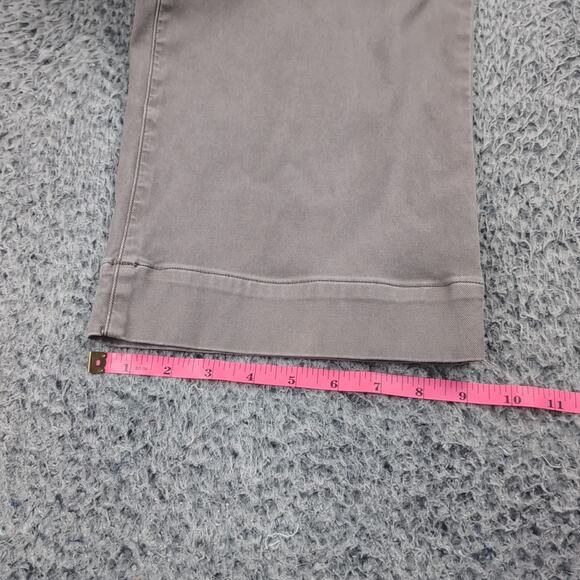 Spanx Pants Women Medium Beige Stretch Twill Wide Leg Pull On Khaki Cropped - Picture 9 of 10